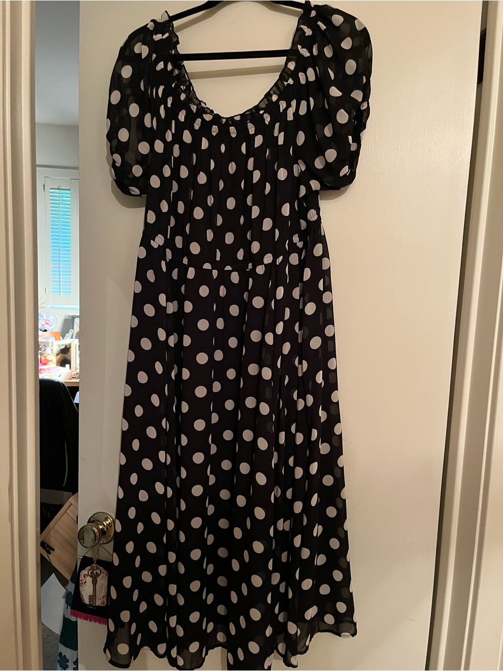 torrid Black and White Polka Dot Midi Dress, 2x